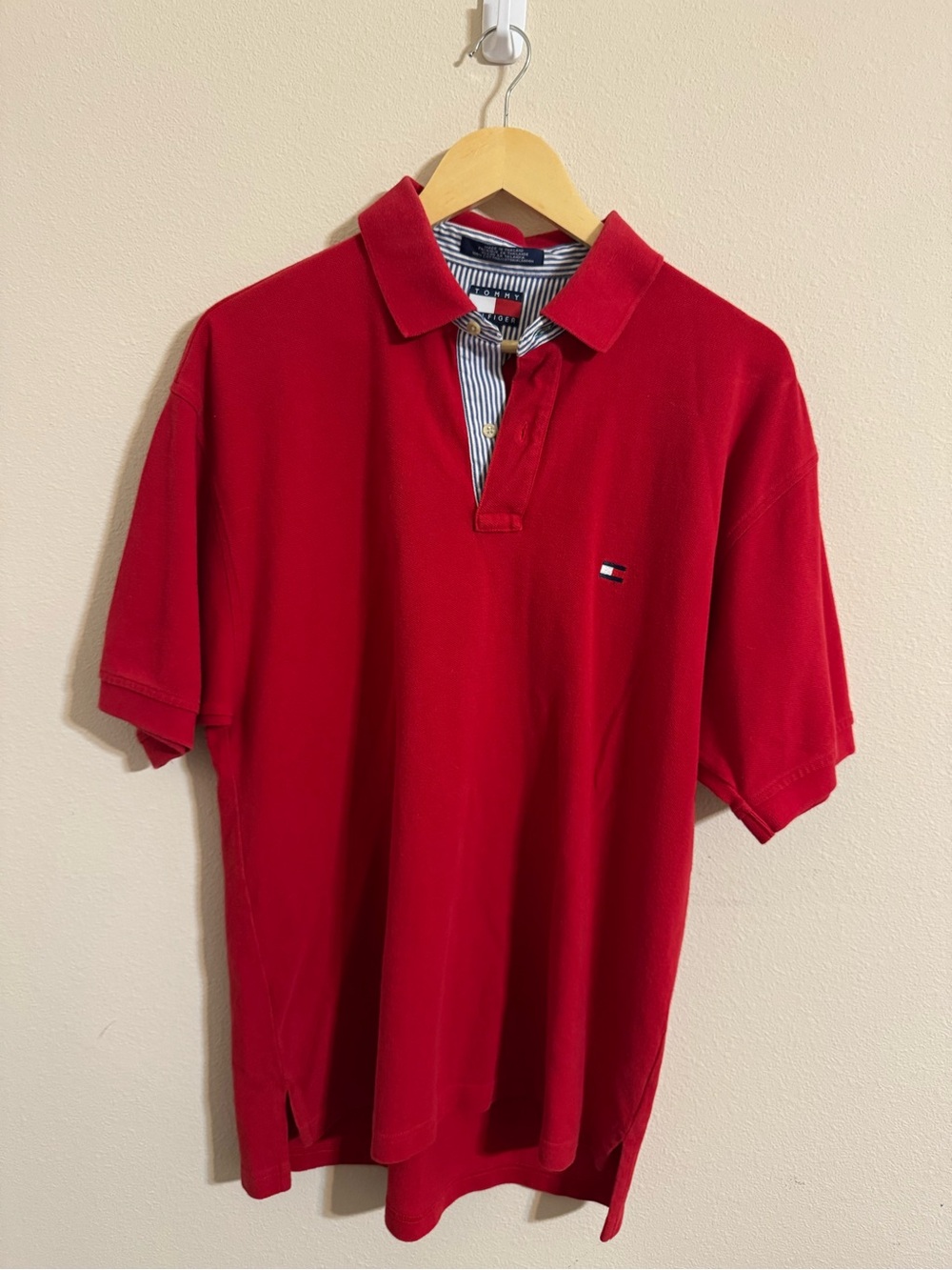Tommy Hilfiger Men’s  Red Polo Shirt Sz L